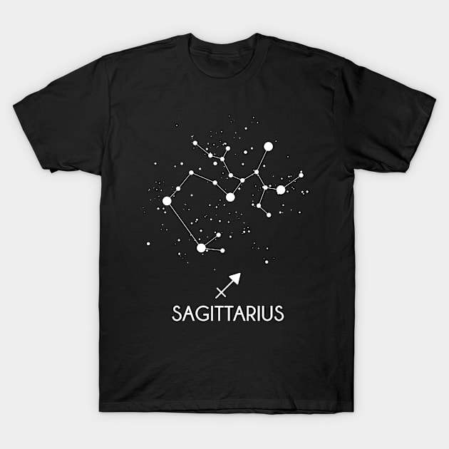 Sagittarius Constellation Zodiac Symbol T-Shirt by Wolfek246